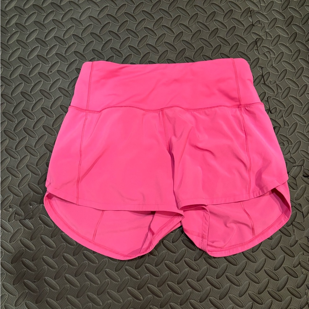 Lululemon pink speed up shorts 4”